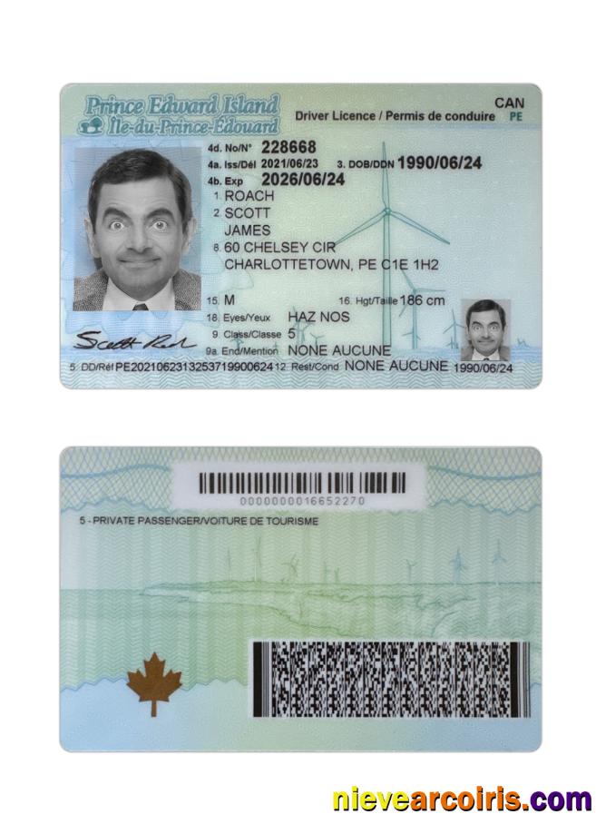 Canada Prince Edward Island driving license